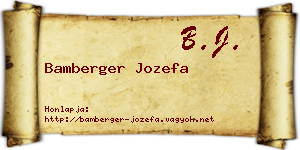 Bamberger Jozefa névjegykártya